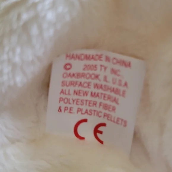 Vtg 05 Ty Beanie Baby DEAR ONE White Bear Floral (Hallmark Gold Crown Excl) 8.5" - Picture 8 of 12